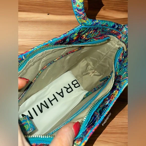 Brahmin RARE Small Elaine Tote Blue Ammolite NWT - Picture 3 of 4
